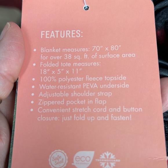 Buffalo plaid, picnic blanket - Picture 8 of 8